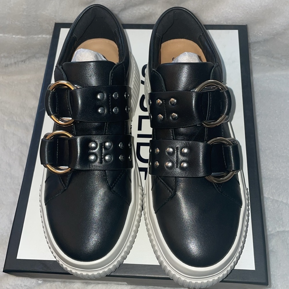 NWT J/SLIDES WALDO Black Leather Sneaker - Picture 12 of 16